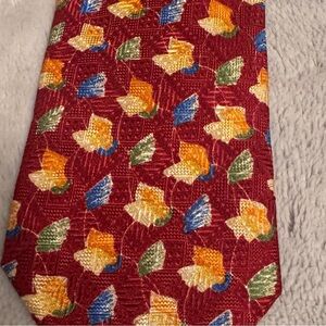 Cravattificio MyLord Floral Patterned Silk Tie in Red, Yellow, and Blue Italy‎